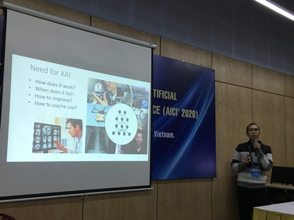 Activity 8: Ass. Prof.  Anh Nguyen (USA) presents his keynote speech on “Explainable AI” at AICI 2020.